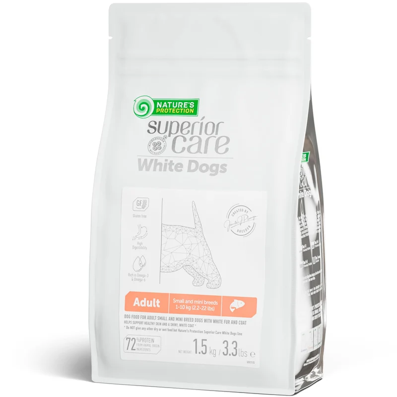 Nature's Protection - Soin Supérieur pour Petit Chien : Croquettes Sans Céréales au Saumon, Haute Protéine (3,3 lb / environ 1,5 kg)