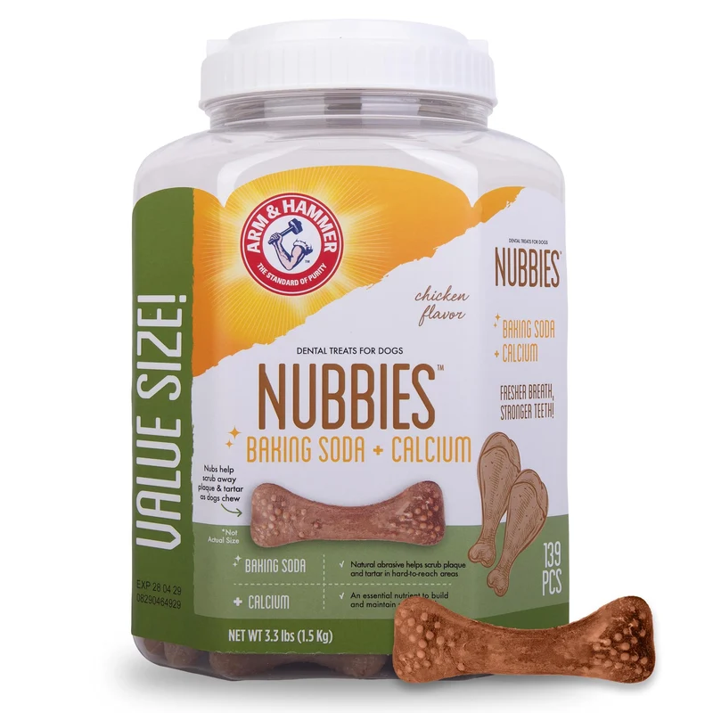 Arm & Hammer pour Animaux Nubbies – Friandises dentaires au poulet, 139 pièces, ~1,50 kg