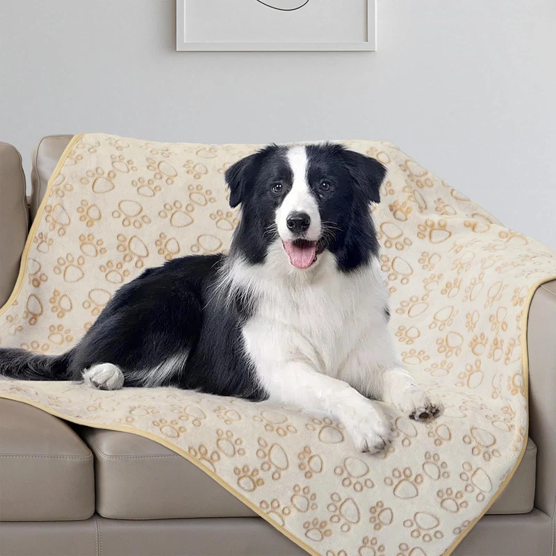 Stuffed Couverture pour chien beige premium — douceur et grande taille 42 x 65 pouces