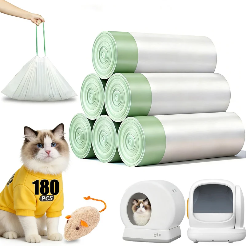 KropBom — 180 Sacs Litière Auto 18pouces × 12,6pouces — Compatibles MW-SC01/SC02/SC09/LR01/LR02