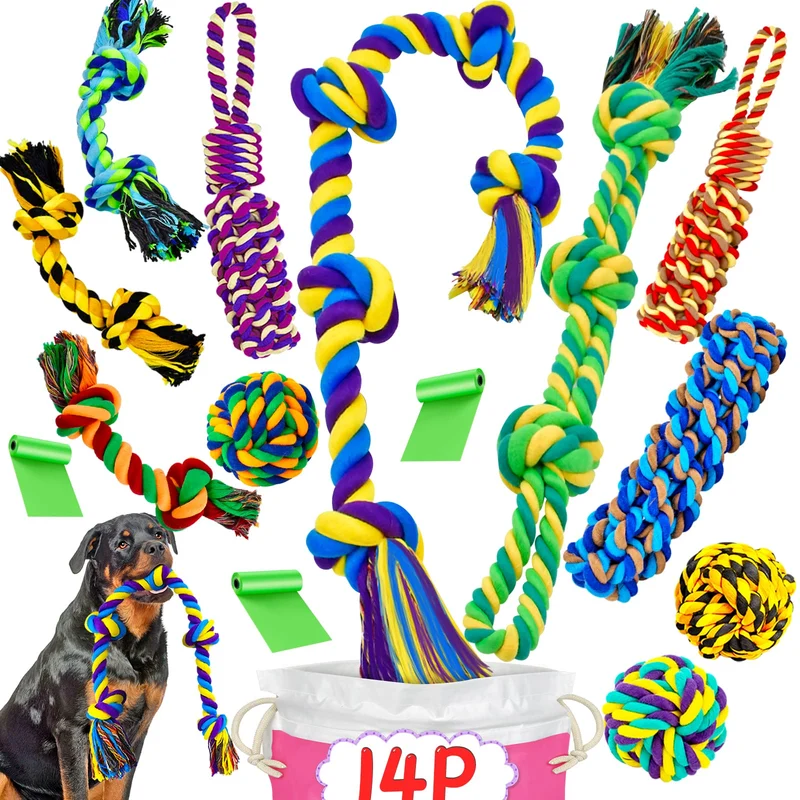 SHARLOVY XL – 14 Jouets à Mâcher pour Chiens de Grandes Races, Résistants et Durables