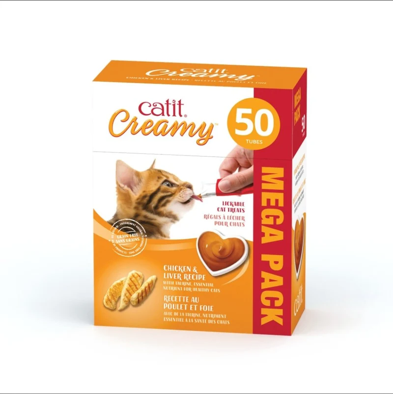 Catit Creamy régal crémeux en tube au poulet et foie