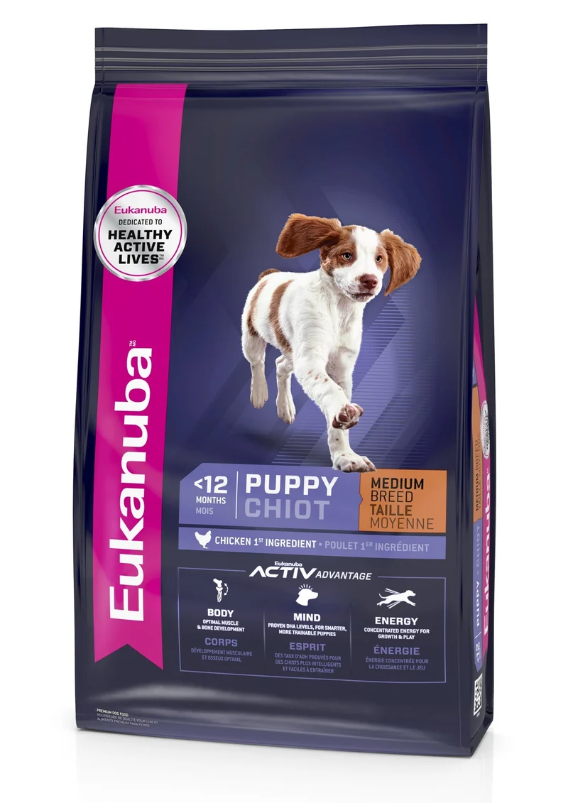 Nourriture Eukanuba chiot moyenne race 30lb