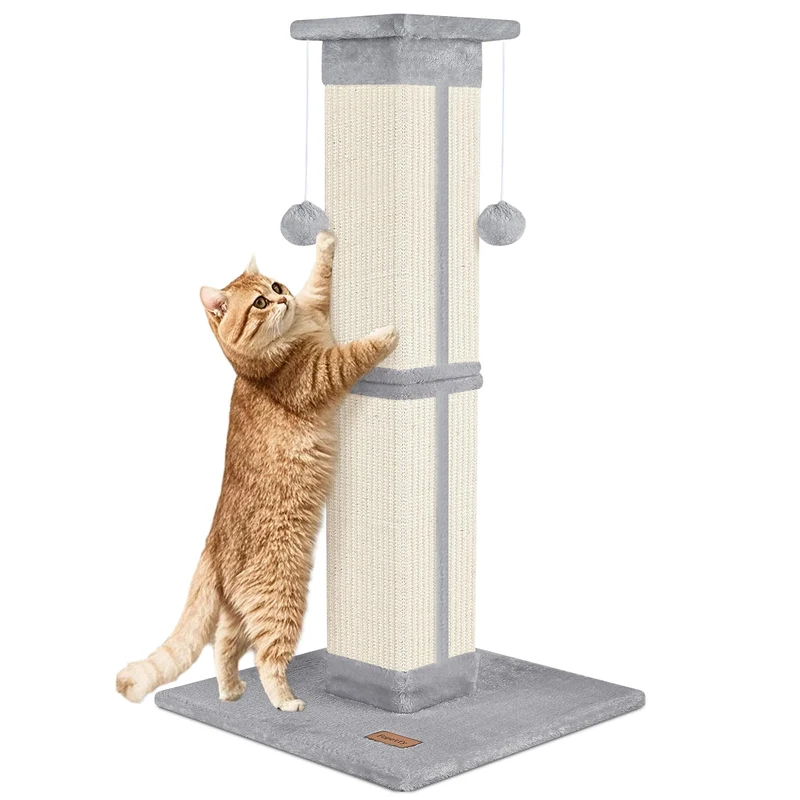 Fopetfy Poteau Grattoir 33 pouces pour Chats — Arbre à Chat Intérieur et Stabilité