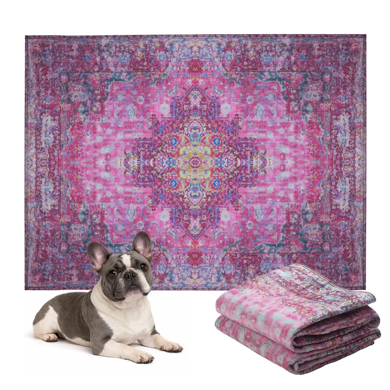 Lovewag Pets Tapis Lavables pour Chien 36 x 48 pouces – Imperméables, Antidérapants, Ultra Absorbants, Réutilisables, Lot de Deux (Mystic Fuchsia)