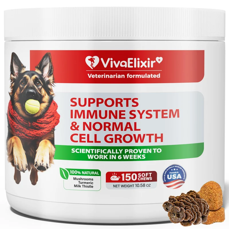 VivaElixir – Complément chien lipomes et bosses, bouchées immunité poulet | 150 bouchées