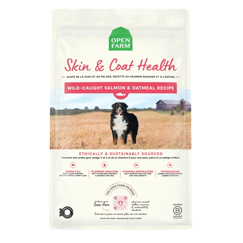 Open Farm – Nourriture pour Chien, Soin Peau et Pelage au Saumon Sauvage et Avoine, Formulé par vétérinaires, 4 lb