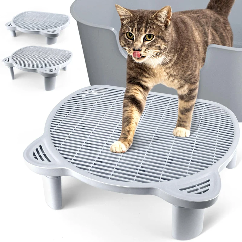 Bartuke Rampe de litière pour chat réglable – double couche avec filtre, facile à nettoyer