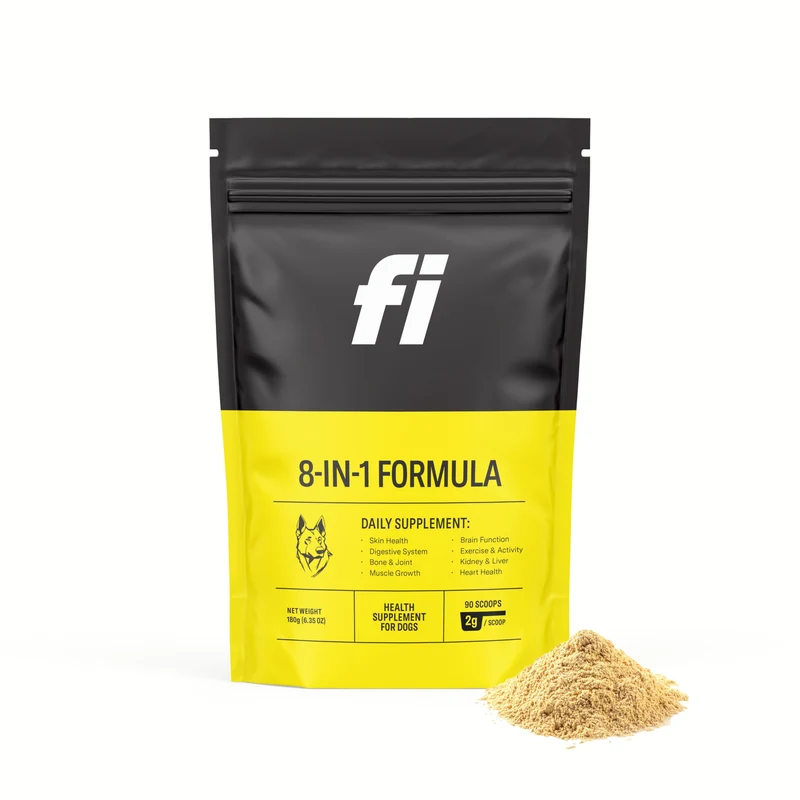 Fi Poudre 8-en-1 pour Chien | Soutien des articulations, peau, digestion et immunité | Formulé par des vétérinaires | 90 portions