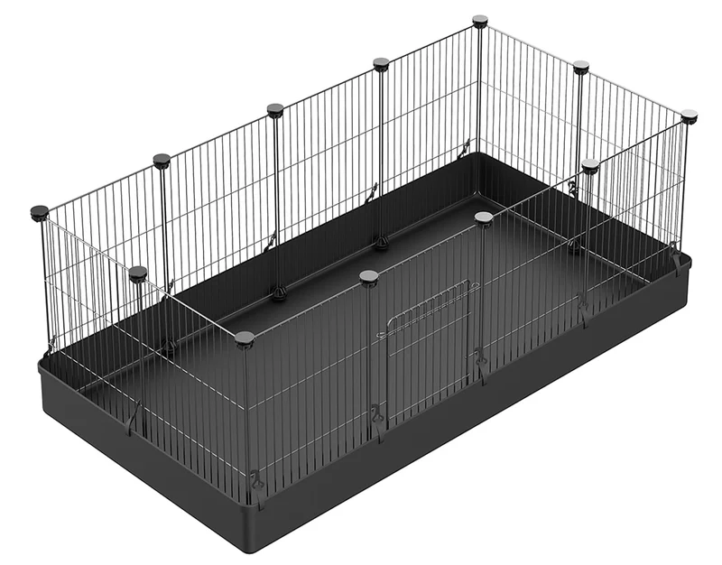 LANGXUN Aire de jeu modulable pour petits animaux – 12 pièces, cage C&C avec tapis étanche