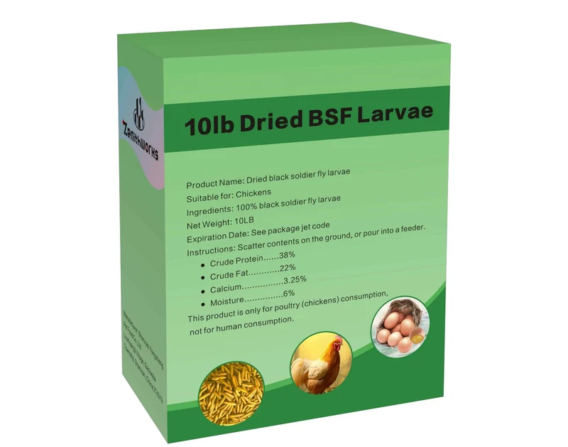 zenithworks – Larves de mouche soldat noire séchées pour poules – Protéines élevées et calcium supérieur – 4,5 kg