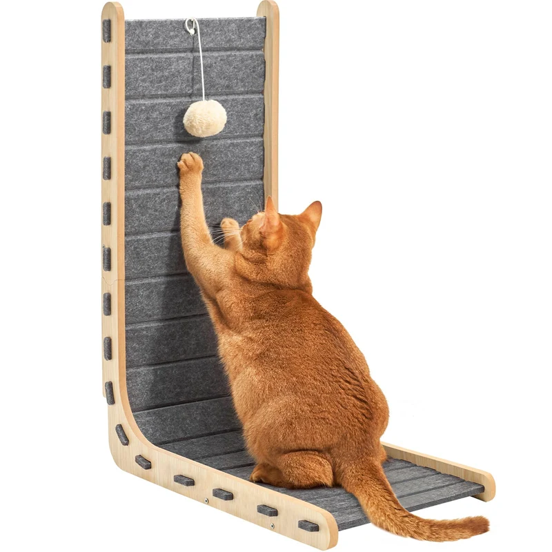 Nxwjoy Tapis Griffoir pour Chat – Plan Grattoir en Feutre Gris, Grand Modèle L, 30x42x68 cm