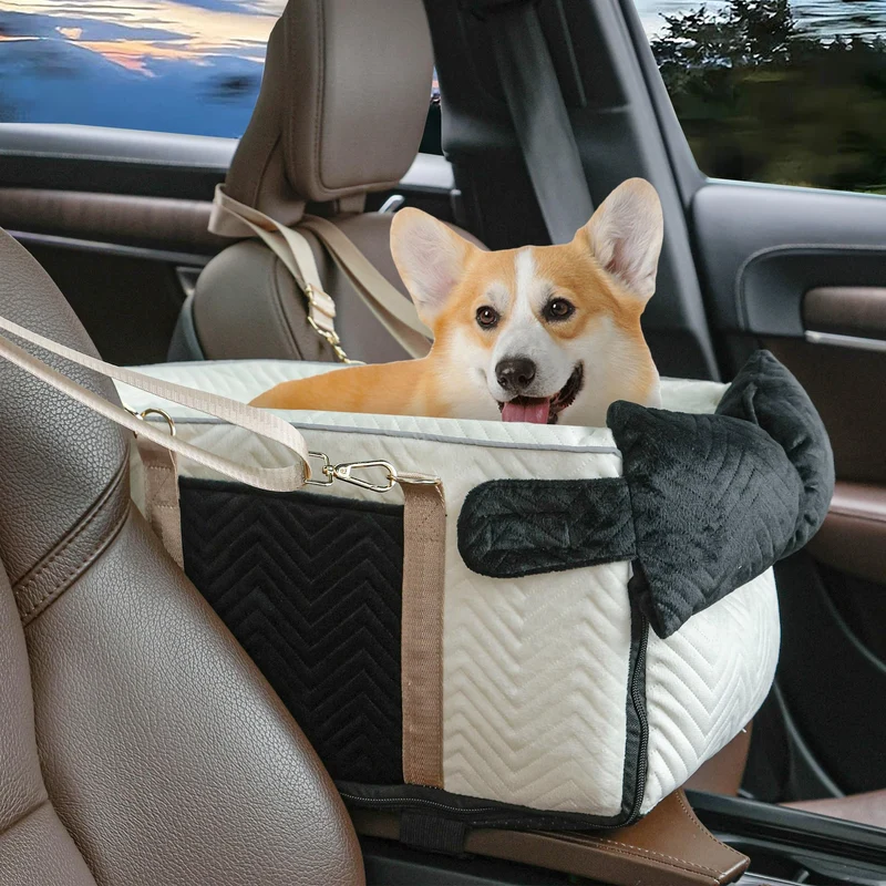 RUONARIER Siège-auto Petit Chien — Console Centrale, Sangle Sécurité, Rembourrage Confort
