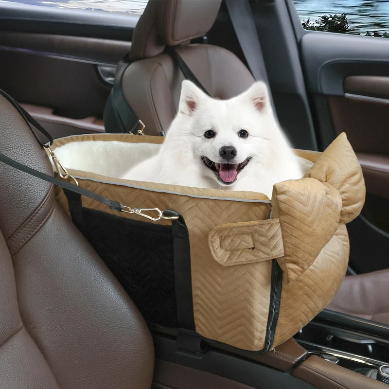 RUONARIER Siège-auto pour Petit Chien et Chat – Console Centrale Ajustable jusqu’à 15 lb