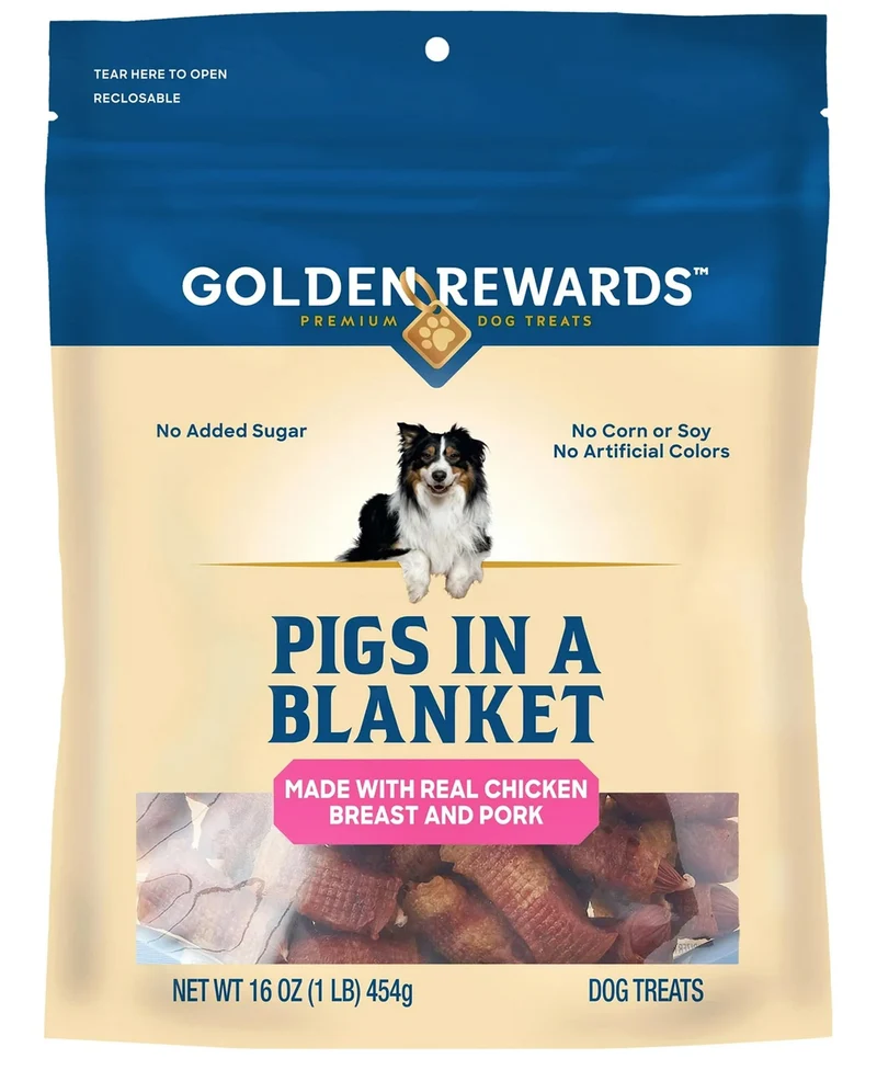 Friandises pour chien Golden Rewards – Poulet et Porc, 454 g, Séchage à l'air, Sans sucre ajouté