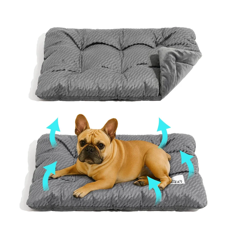 Funny Fuzzy Tapis de Caisse Lavable 30x20 – Double Face Lin Refroidissant et Sherpa Doux