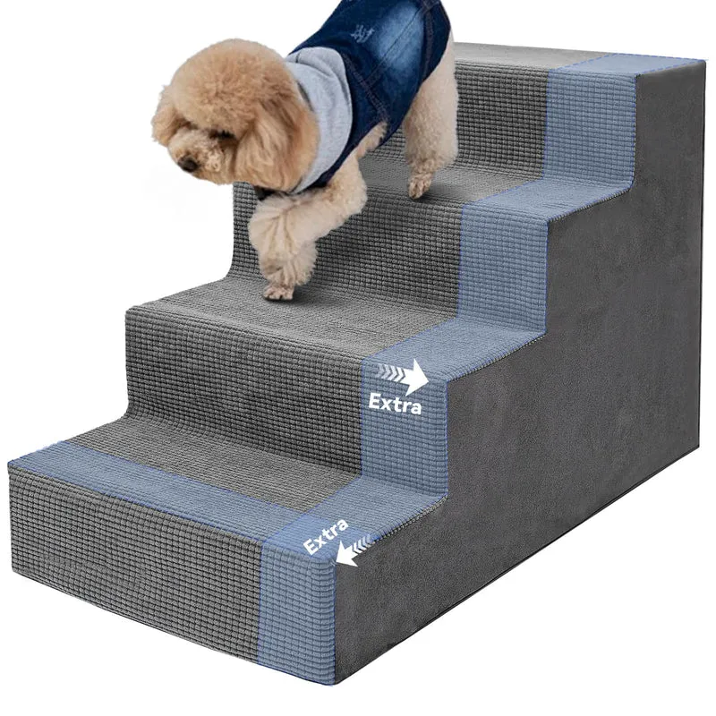 Niubya Escaliers pour Chiens et Chats – 4 Marches, 18 po, Antidérapant, Gris