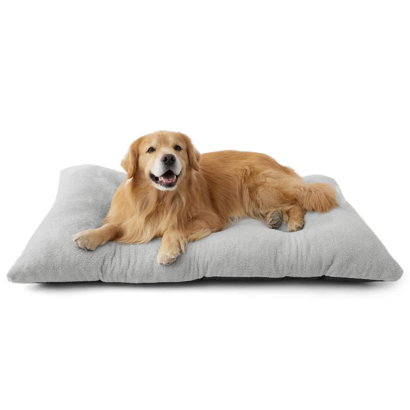 Bedsure Lit Chien XXL Lavable – 47x29 pouces Gris, Caisse et Antidérapant