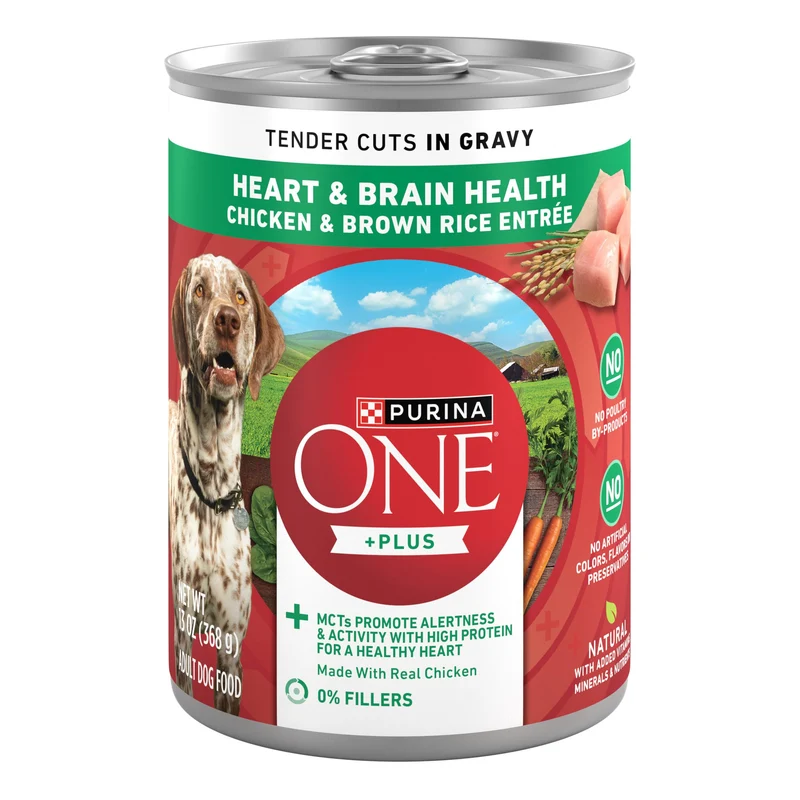 Purina ONE Tender Cuts Cœur et Cerveau – Poulet & Riz Brun, Aliment Humide pour Chien, 13 oz