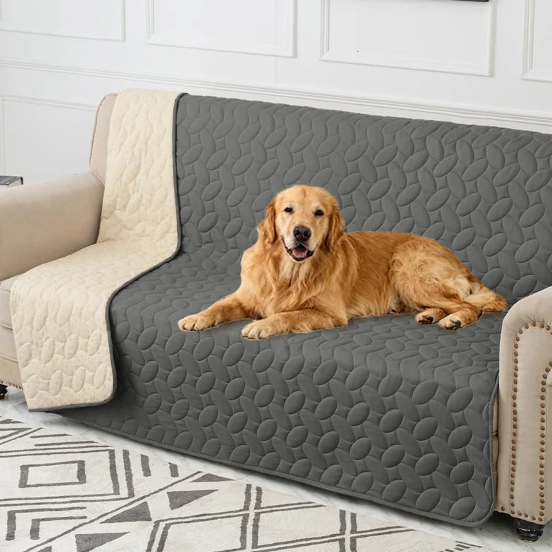 Ameritex Housse Canapé Imperméable pour Animaux – Housse Lit 132x208 cm Gris Foncé