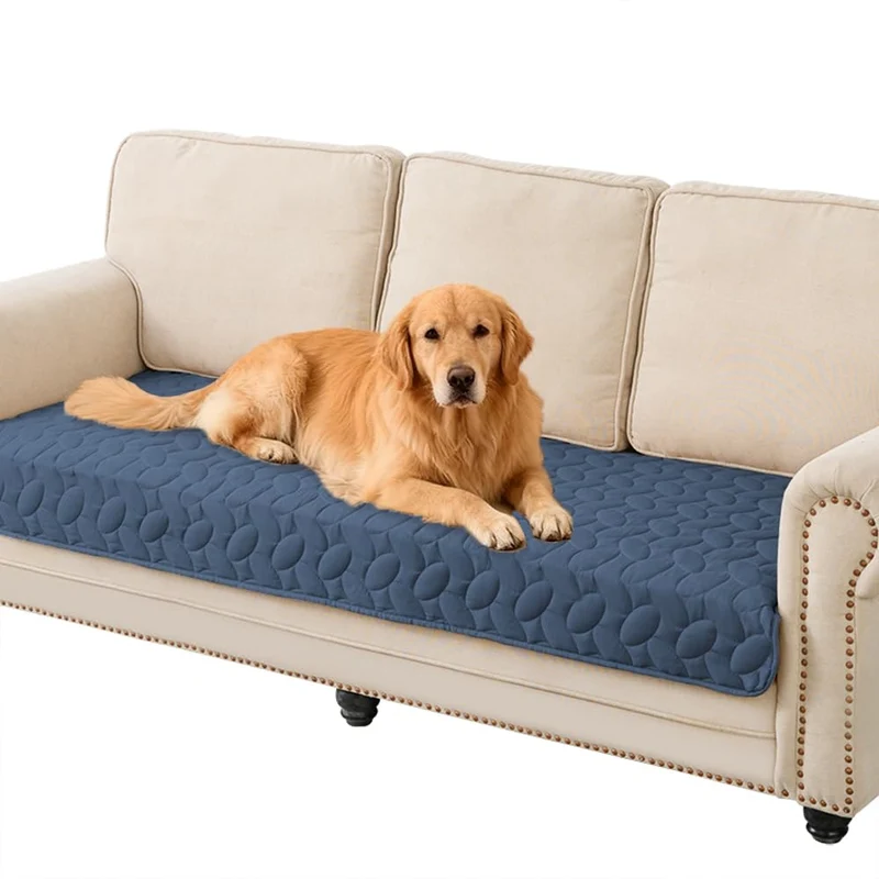 Ameritex Housse de protection imperméable pour canapé et meubles — Couverture chien 30x70 bleu marine