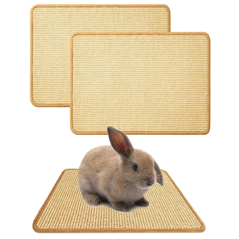 Oncpcare Tapis Grattage Lapin Naturel – 2 Pièces, 16×12