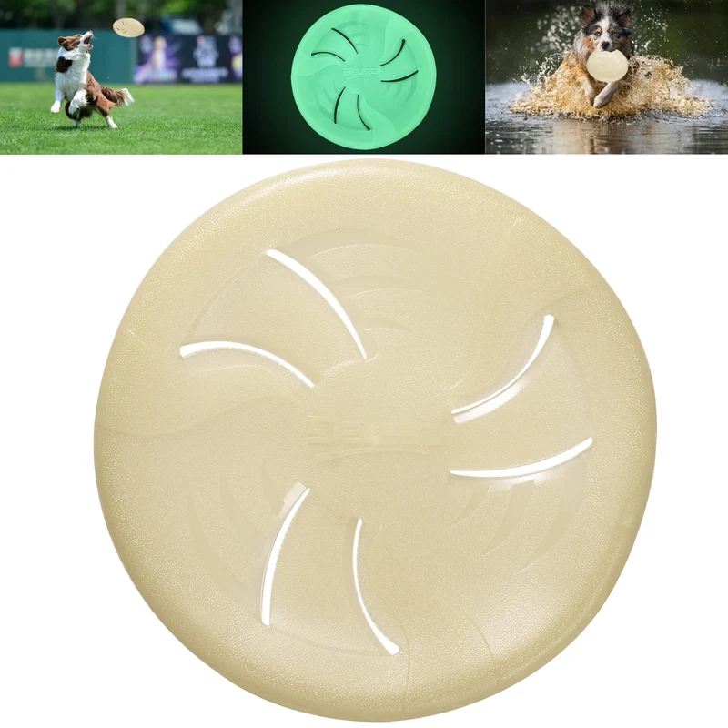 Disque volant lumineux HONGEZEY pour chien – 9 pouces, grand, flottant et doux pour les dents