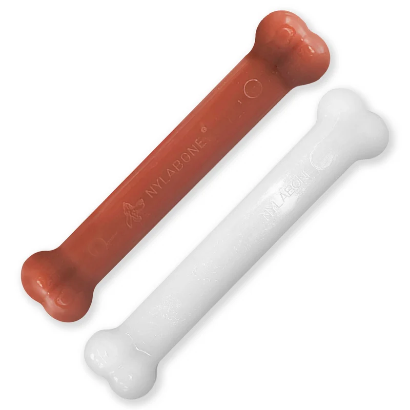 Nylabone Power Chew Os Original – Jouets Mâche Durables pour Chiens Agressifs, Saveurs Bacon & Poulet, Grand (≤50 lb), Lot de 2