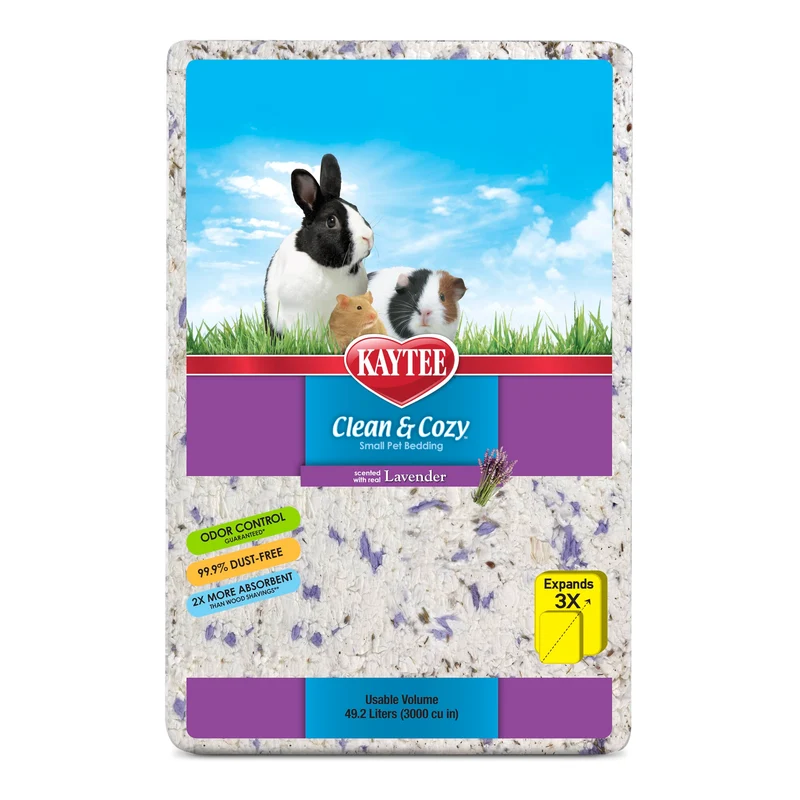 Kaytee Litière en Papier Lavande — Absorption 6x, Odeur Naturelle, 49,2 L