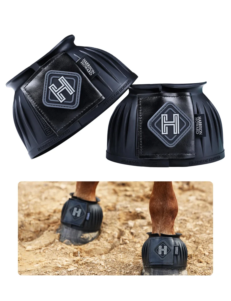 Bottes Bell en caoutchouc Harrison Howard – fermeture cuir, protection sabots Noir XL (paire)