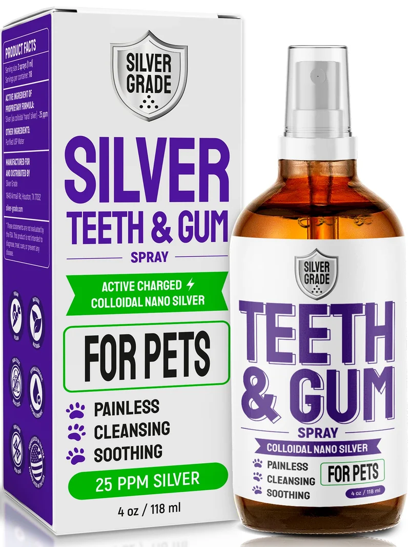 SILVER GRADE Spray Dentaire pour Animaux – Haleine Fraîche et Dents Saines (Chien et Chat), 118 ml