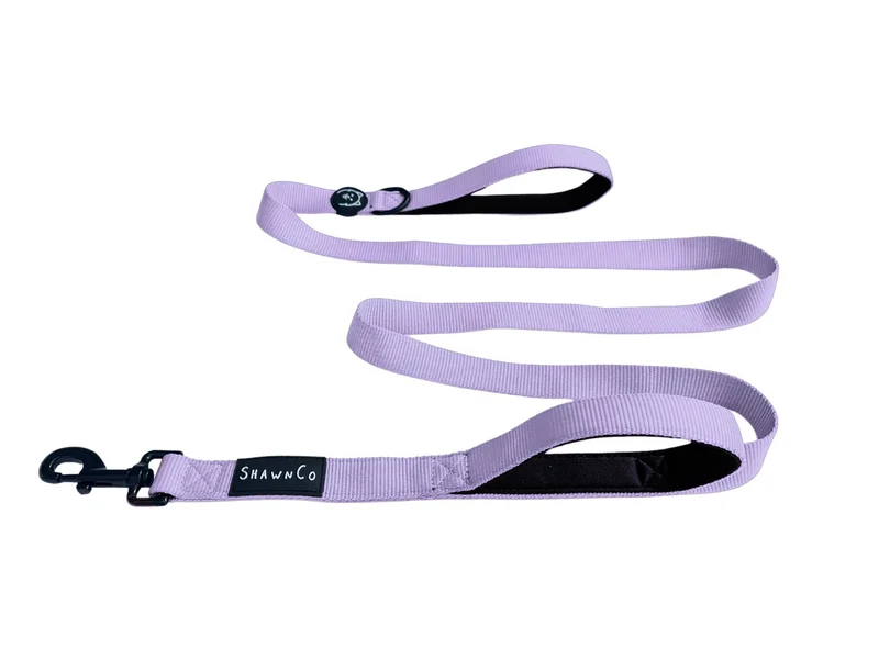ShawnCo Dream Walk Laisse pour chien - Nylon premium, Poignée néoprène, 6 pieds, 2 poignées (Lilas glacé)