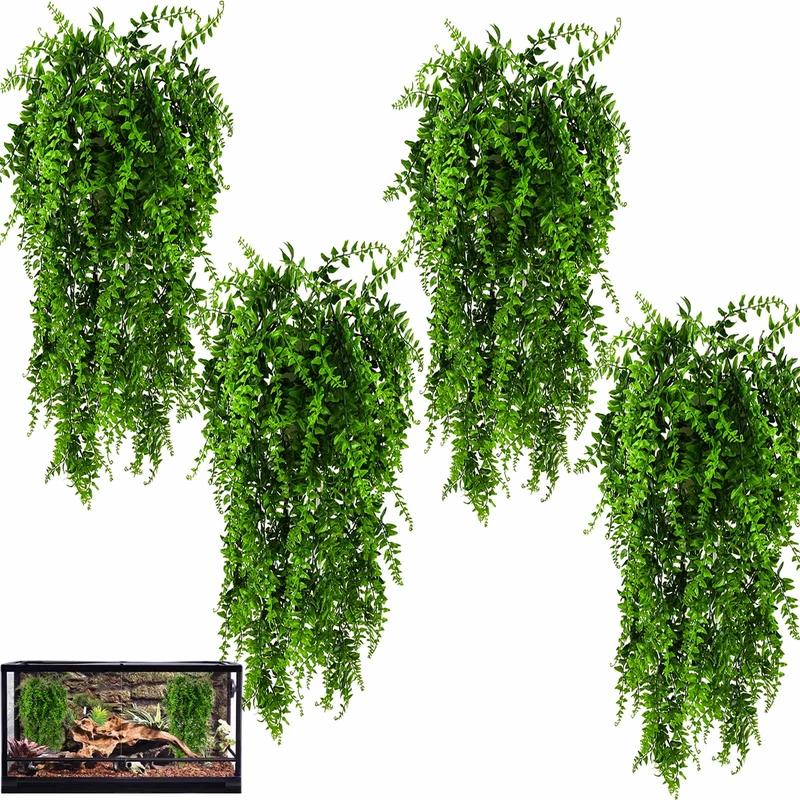 HERCOCCI - 4 Pièces Plantes Reptiles pour Terrarium avec Ventouse