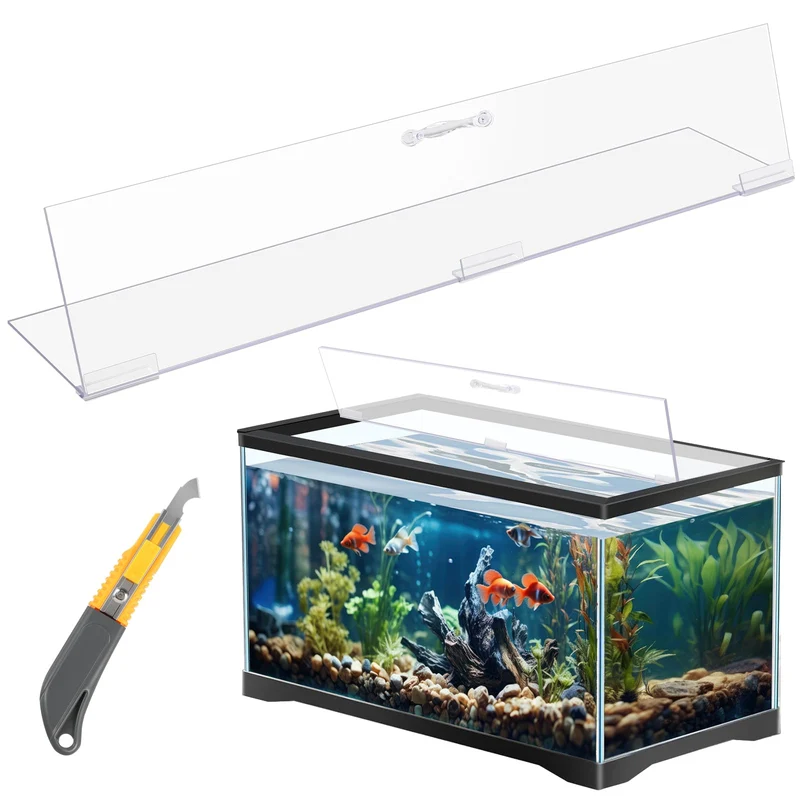 Sieral Couvercle Aquarium en Polycarbonate – 49,2 x 23,8 cm, 10/20 gal, clair, avec couteau-poignée
