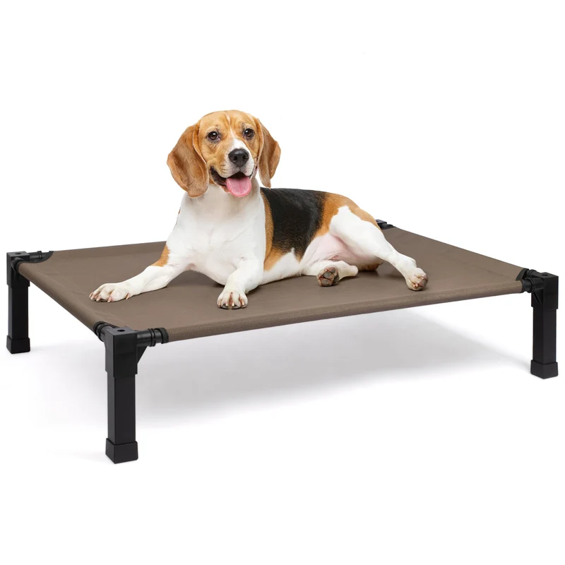Heeyoo Lit Chien Surélevé Rafraîchissant – Couchage Extérieur/Intérieur en Acier et Textilene