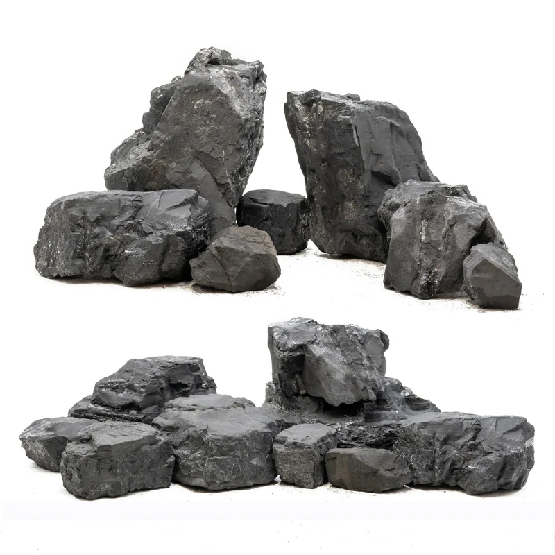Unocho – Roches d’aquarium noires 10 lb pour aquascaping et vivariums (3 à 7 pouces, 7 pièces)