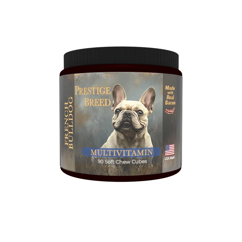 Prestige Breed Multivitamines – Nutrition Équilibrée pour Bulldog Français, 90 Comprimés, Fabriqué aux États‑Unis avec Bacon Véritable