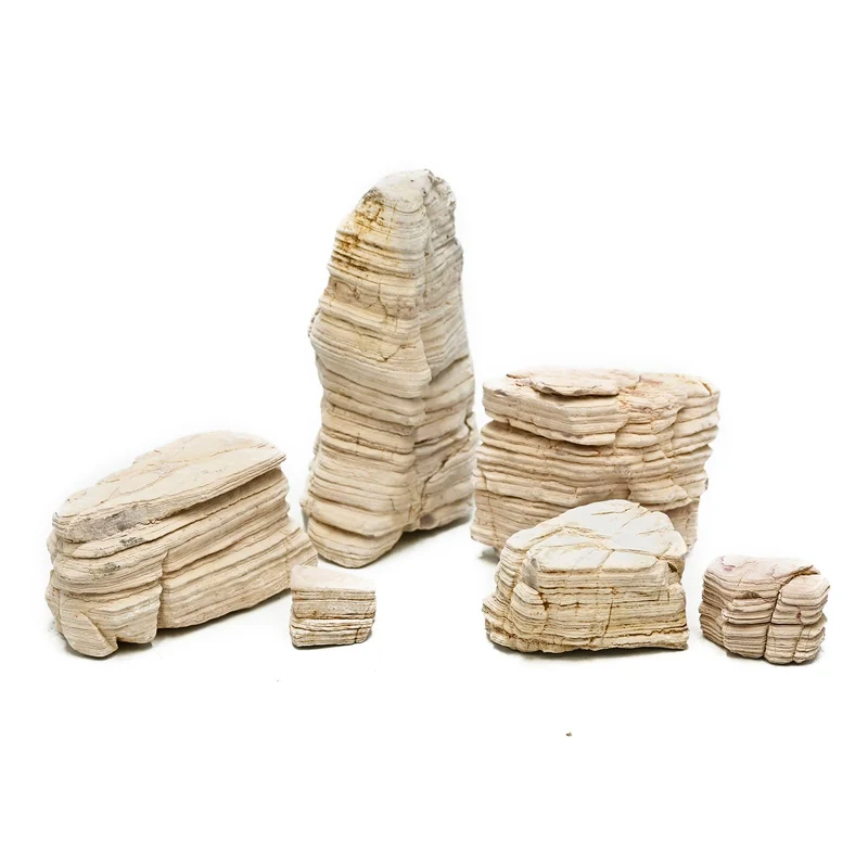 KINGRUI Roches Pagode pour Aquarium – 5 Livres, Pierres Naturelles 2-5 Pouces pour Aquascaping, Terrariums et Vivariums