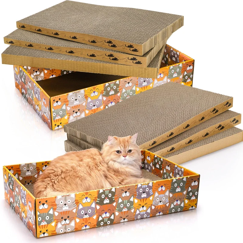 Pumtus – Lot de 2 boîtes griffoirs pour chat (17 po x 10 po)