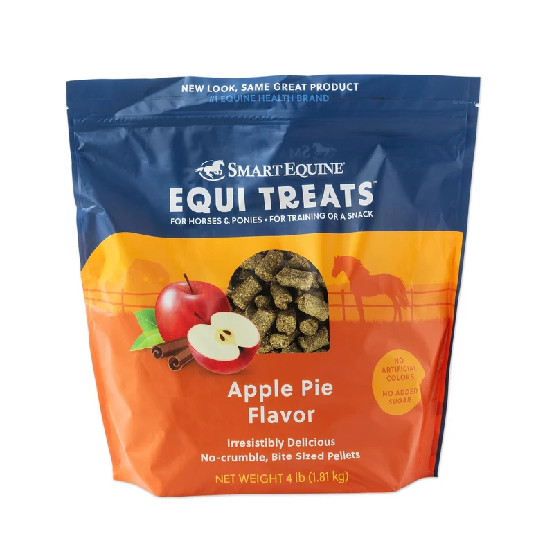 SmartEquine Equi Treats – Friandises pour chevaux à haute fibre | Foin de timothy et farine de tournesol | Faible ESC et amidon | Sans sucre ajouté | 4 lb | Saveur tarte aux pommes