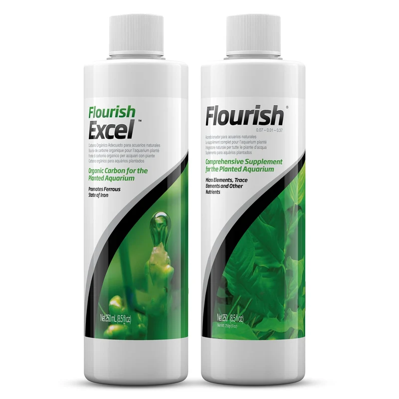 Trinity Treats Flourish 250ml + Flourish Excel 250ml – Kit plantes aquatiques avec chiffon microfibre