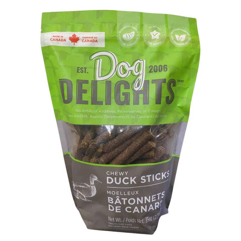 Bâtonnets de canard moelleux Dog Delights – Récompense et entraînement pour chien