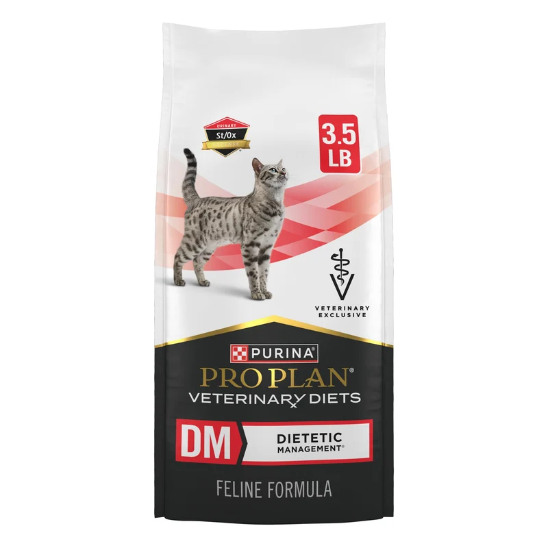 Purina Pro Plan Veterinary Diets DM Gestion Diététique Féline – Croquettes sèches pour chat, 1,59 kg (3,5 lb)