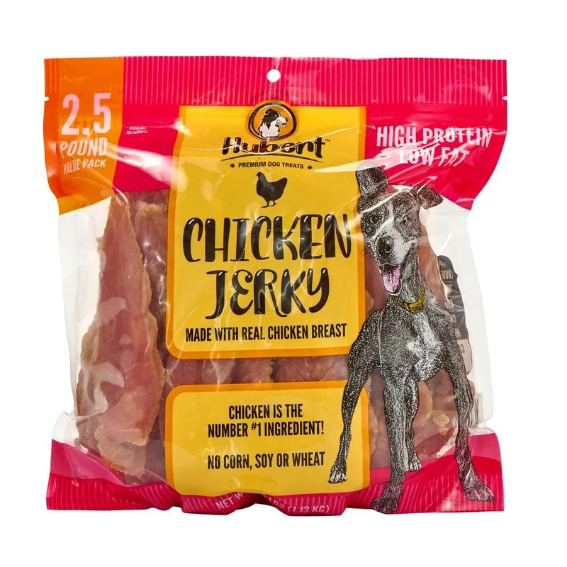 Hubert Premium – Friandises Jerky de Poulet Sans Céréales, Ingrédients Limités, Testées USA – 2,5 lb