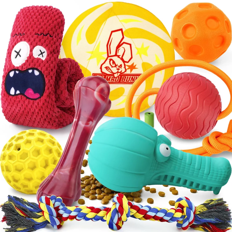 IMMADBUNY - Jouets dentition indestructibles pour chiens agressifs | Pack 9 pour grandes races