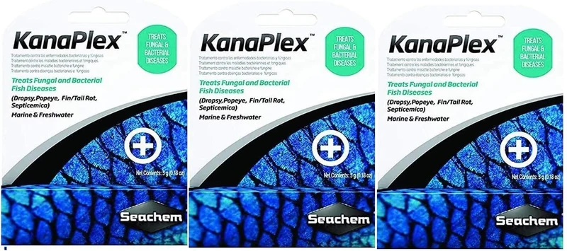 Kanaplex 3 Pack 5 g – Antibiotique aquarium pour infections (eau douce et marine)