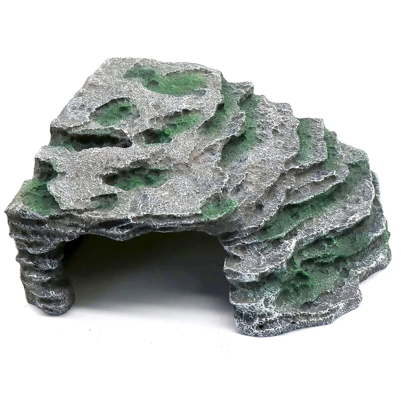 relaqcc Grotte Reptile Grand Format – Refuge Naturel et Plateforme de Bronzage pour Dragons Barbus (11,8 × 9,8 × 5,3 po)