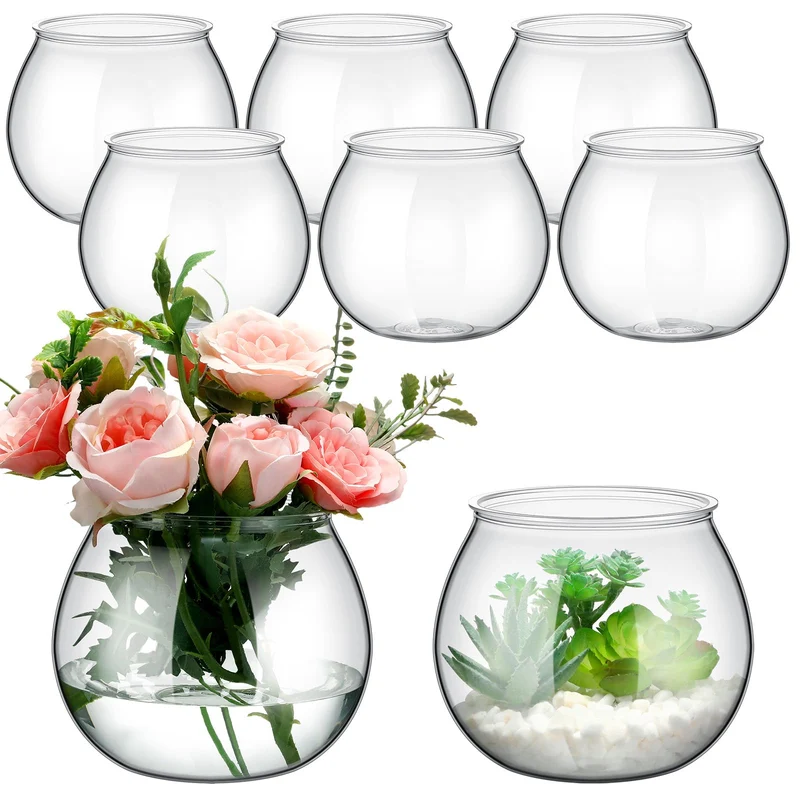 FoldTier - 8 Bols plastiques pour poissons 27 oz – Vase résistant pour centres de table et événements