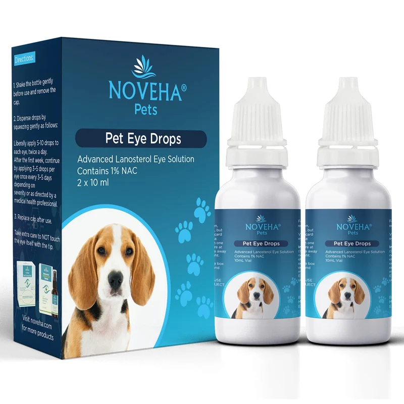 NOVEHA Pet Drops — Solution avancée Lanostérol + NAC (2 x 10 mL)