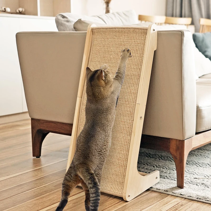 PETKARAY Grattoir pour Chat en Sisal – Rampe en L, Protège-Meubles, Usage Intérieur (Grand Modèle)
